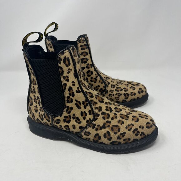 NWOT Dr. Martens Flora Hair On Leopard Chelsea Boots women 6 - Picture 2 of 10